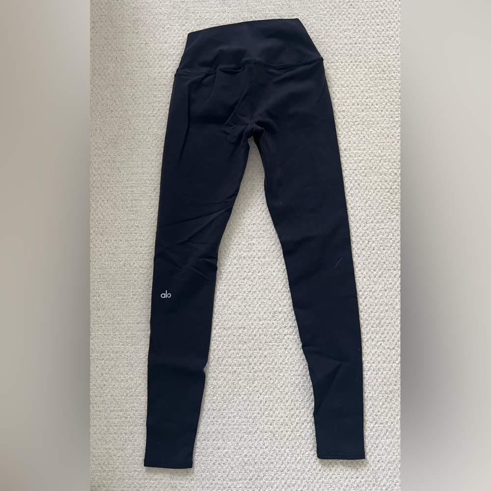 ALO Yoga Black High-Waist Leggings with Calf Logo